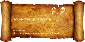 Hohenberg Petra névjegykártya